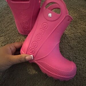 CROCS Kids Fuchsia Rain Boots